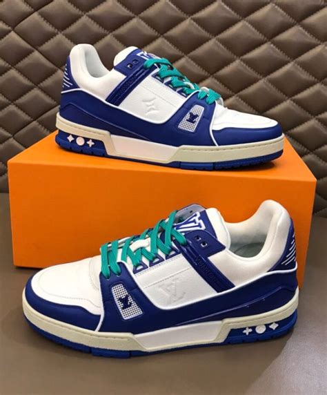 louis vuitton mens trainers blue|Louis Vuitton men's trainer sale.